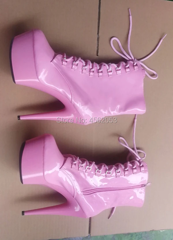 KALMALL/туфли из лакированной кожи черного, белого, розового цвета на высоком каблуке пикантные женские ботильоны на платформе с перекрестной шнуровкой на шпильке размер 43