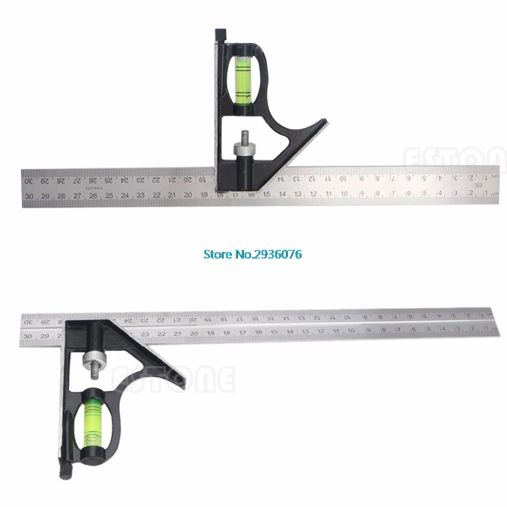 

Adjustable Sliding Combination Square Ruler Level Measuring Tool 300mm (12")