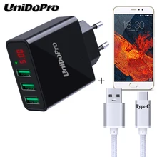 Unidopro штепсельная вилка европейского стандарта 3-Порты и разъёмы USB Wall Зарядное устройство для Samsung Galaxy Tab S3 Wi-Fi SM-T820 AC дорожное Сетевое зарядное устройство+ Тип C зарядный кабель