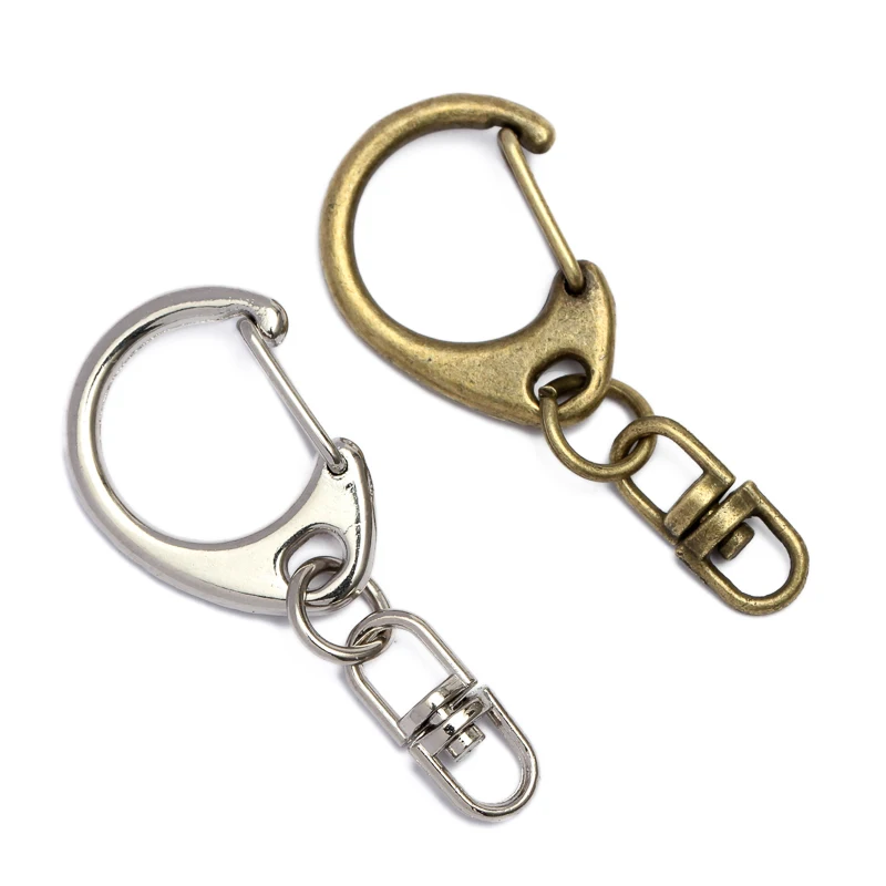

20pcs/lot Antique Bronze Key Clasps Keychain Split Ring Key Chains Keyrings DIY Retro Fashion Keychains Accessories