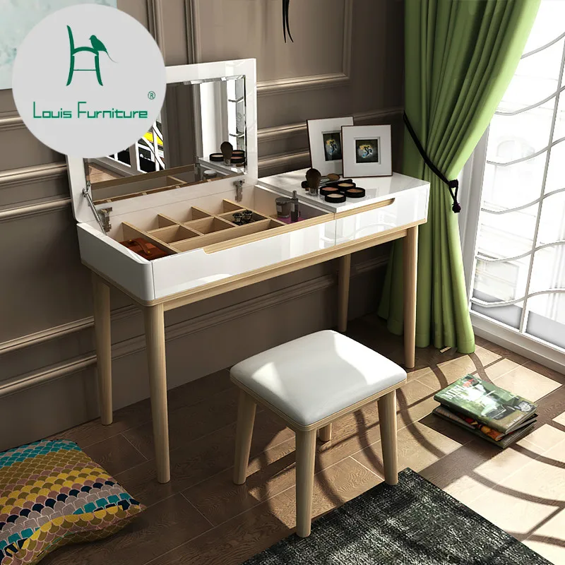 

Louis Fashion Taipei European Solid Wood Modern Simple Small Apartment Rebuilt Net Red Ins Mini Multifunctional