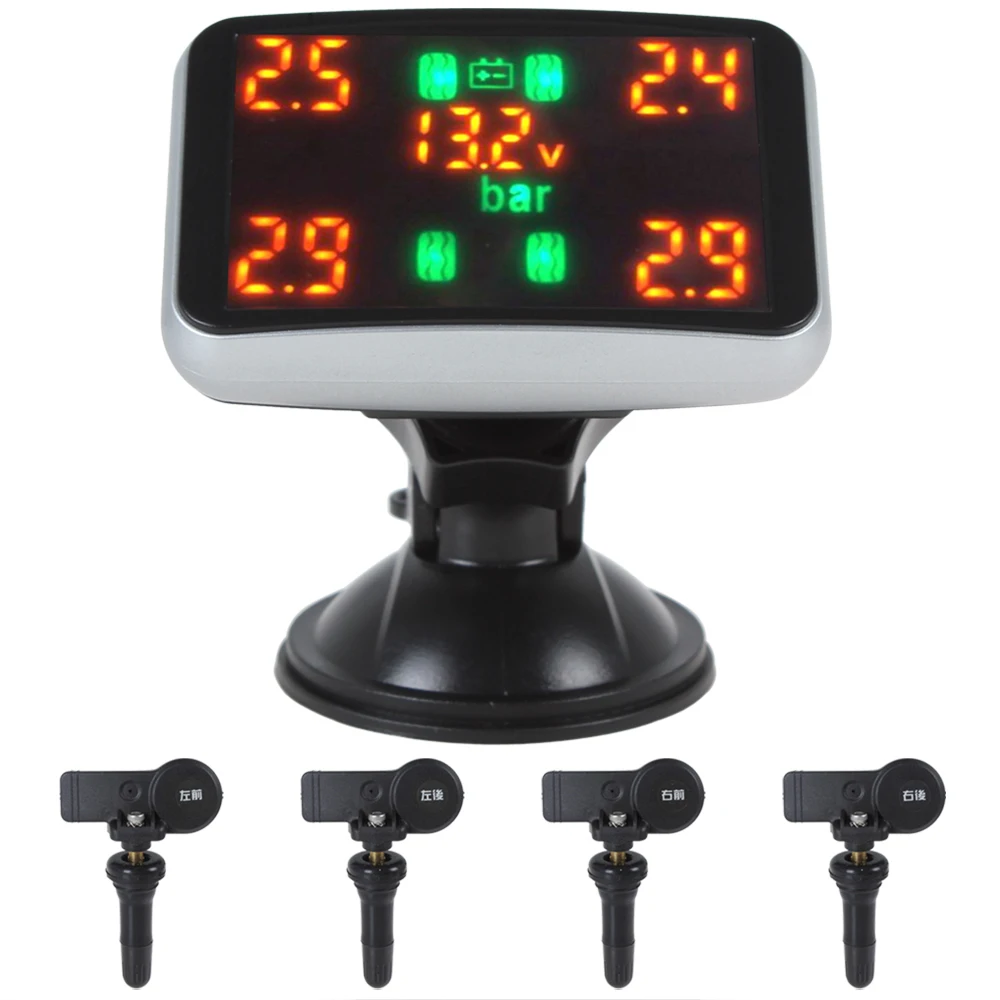 

LED Digital Real-time Car Tire Pressure Monitor & Temperature Monitoring System Car Tyre Pressure Meter Gauge Sensors