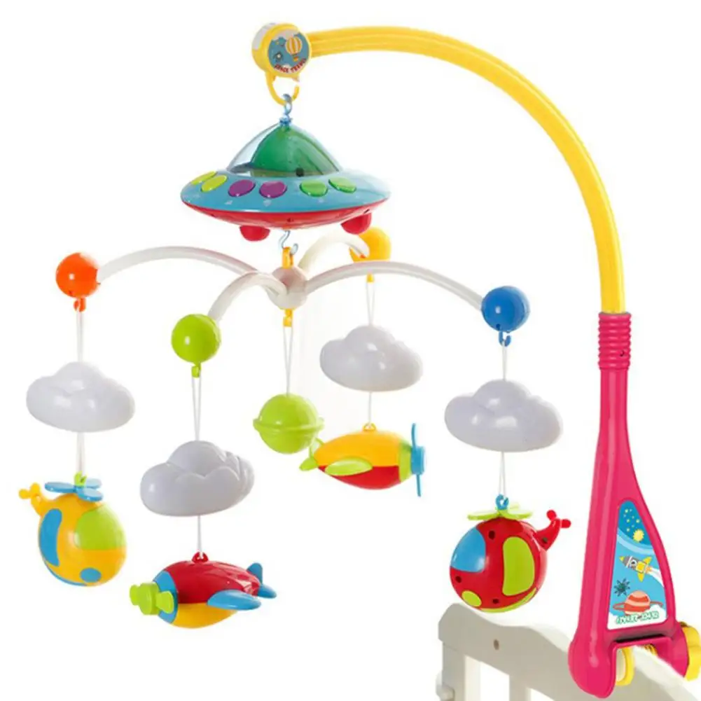 

Baby Bed Bell Star Projector Cartoon Rattles Baby Puzzle Bed Bell Toy Remote Control Musical Box with 108 Melodies