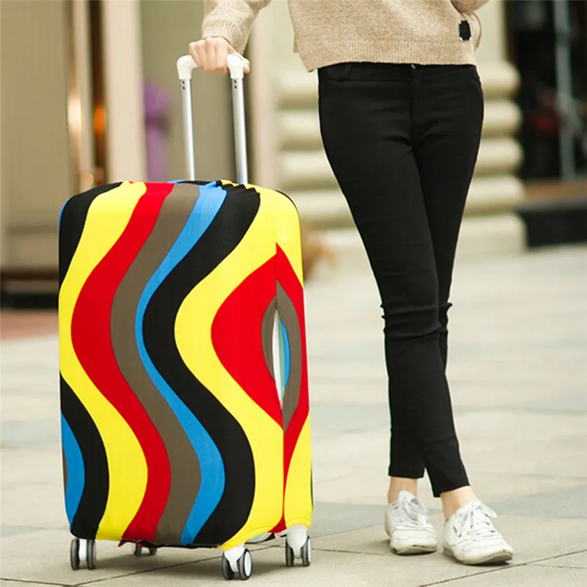 Цветной дорожный защитный чехол на чемодан, чехол на колесиках, Дорожный чемодан, пылезащитный чехол, аксессуары для путешествий(только чехол