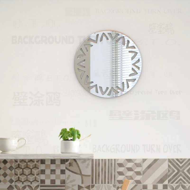 Настенные зеркальные зеркала туалетный столик для дома, круглые украшения для спальни, наклейки для гостиной, круглая подвесная африканская тарелка M029