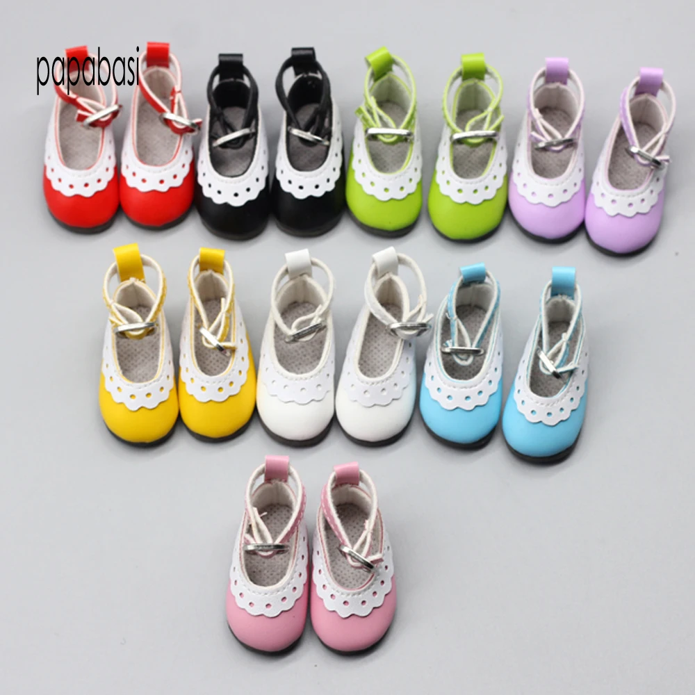 5Pair/Lot 5cm Lace Shoes For 1/6 BJD Doll Fashion Mini Toy princess