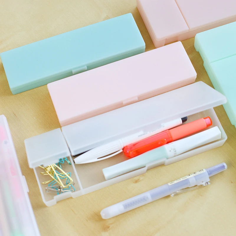愛は紙中毒日本半透明つや消し文房具学生ミニマリスト鉛筆ケースボックス収納 Box Pencil Case Box Carrierboxed Christmas Cards Sale Aliexpress