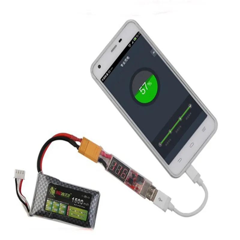 2 S-6 S Lipo-usb-преобразователь мощности адаптер w/цифровой дисплей 5 V 2A RC Запасные части для RC вертолет Дрон батарея запчасти