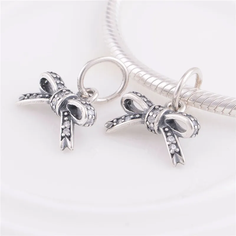 

Authentic 925 Silver Charms Beads Bowknot Pattern Charms Beads Women DIY Jewelry Fit Silver Charm Bracelets For Women & Men
