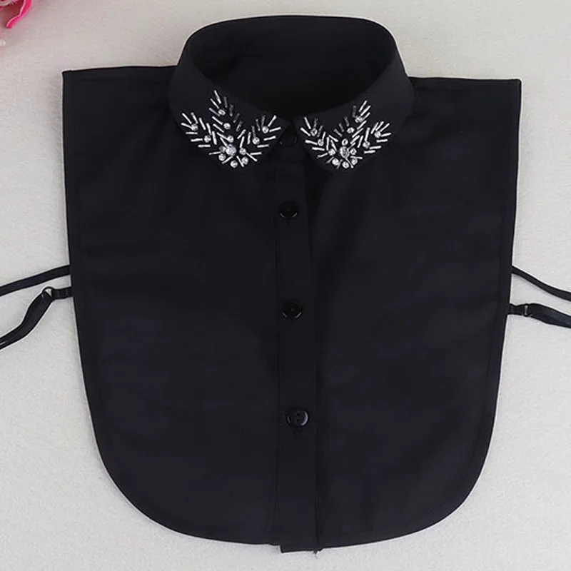 الرقبة رفض انفصال الأزياء قلادة عالية الجودة قميص مطرز زهرة إزالة الزخرفية وهمية قميص الأزهار الإناث كاذبة