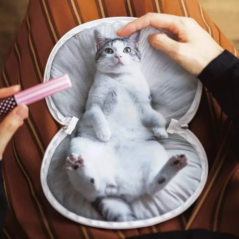 

Cat Designer Travel Cosmetic Bag Women Fashion Makeup Bags Japanese Beauty Toiletry Bag Personality 3D Animal Bath Wash Case