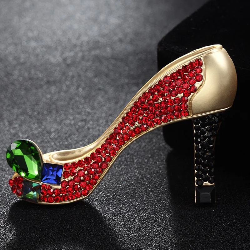 Rhinestone Crystal High Heel Shoes Women Brooch jewelry Best Party