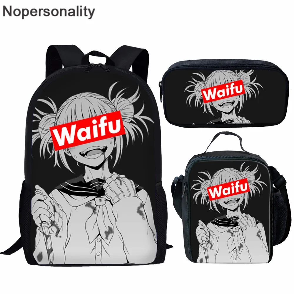 

Sugoi Senpai Anime Waifu Chic Print School Bags for Teenage Girls Cartoon Schoolbags Kids Book Bag Satchel Women Travel Backpack