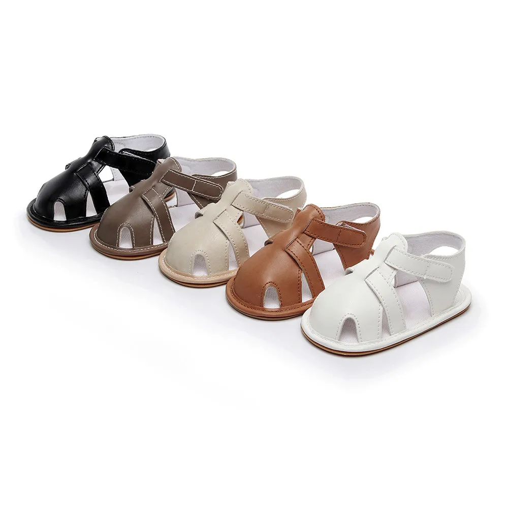 

Baby Sandals Newborn Casual Soft Shoes Infant Baby Boys Girls Leather Roman Sole Shoes Summer Sandals #8