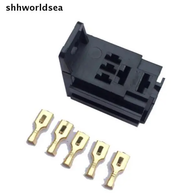Shhworldsea Automotive Relay Sockets 5 Pin 4 Pin Mount