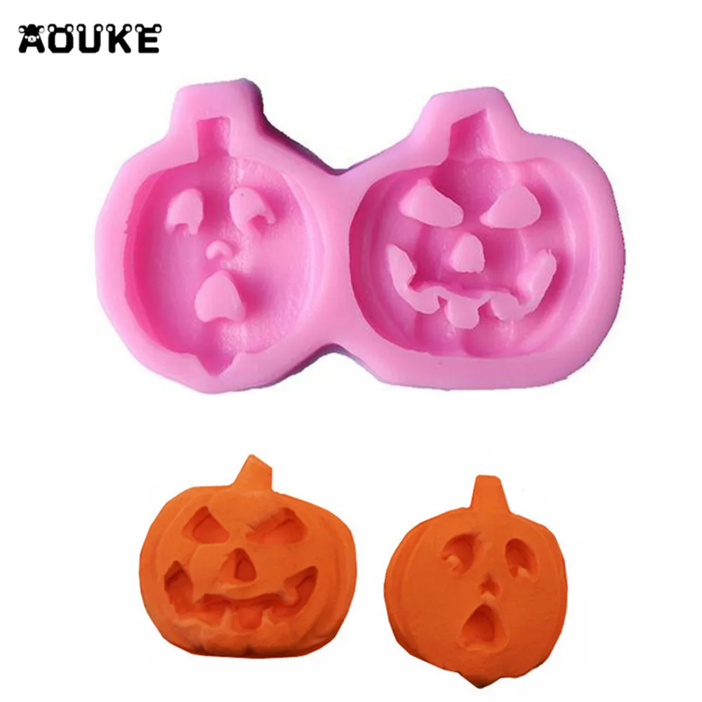 

DIY Baking Tools Pumpkin Halloween Face Terrorist Liquid Silicone Cake Mold Chocolate Pastry Molds Jello Pudding Ice Cube Mould