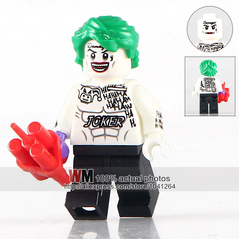 

WM Single Sale KL053 Joker with White Coat Harley Quinn DC Super Heroes Building Blocks Bricks DIY Toys Children KL9008