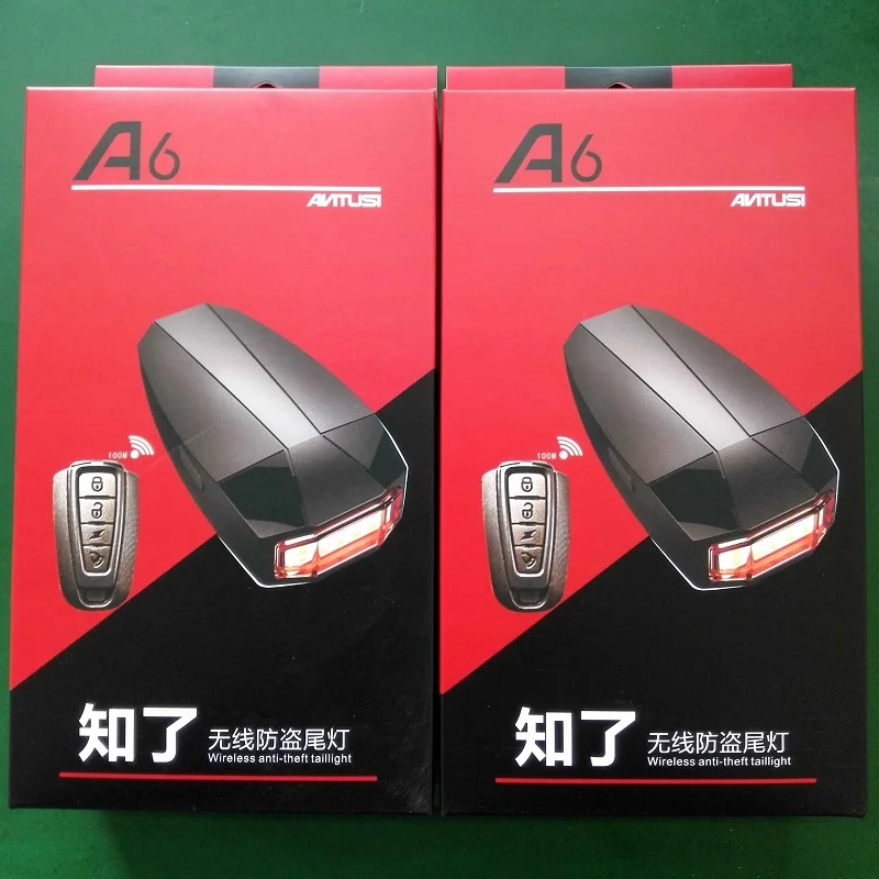 Bicycle Safety Wireless Rear Light Cycling Remote Control Alarm Anti Theft Lock