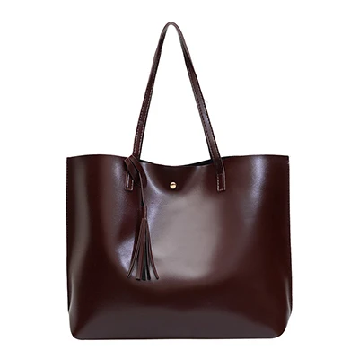 Ретро женская сумка, роскошная сумка, высокое качество, из искусственной кожи, женская сумка, большая сумка, переносная сумка на плечо - Цвет: dark brown