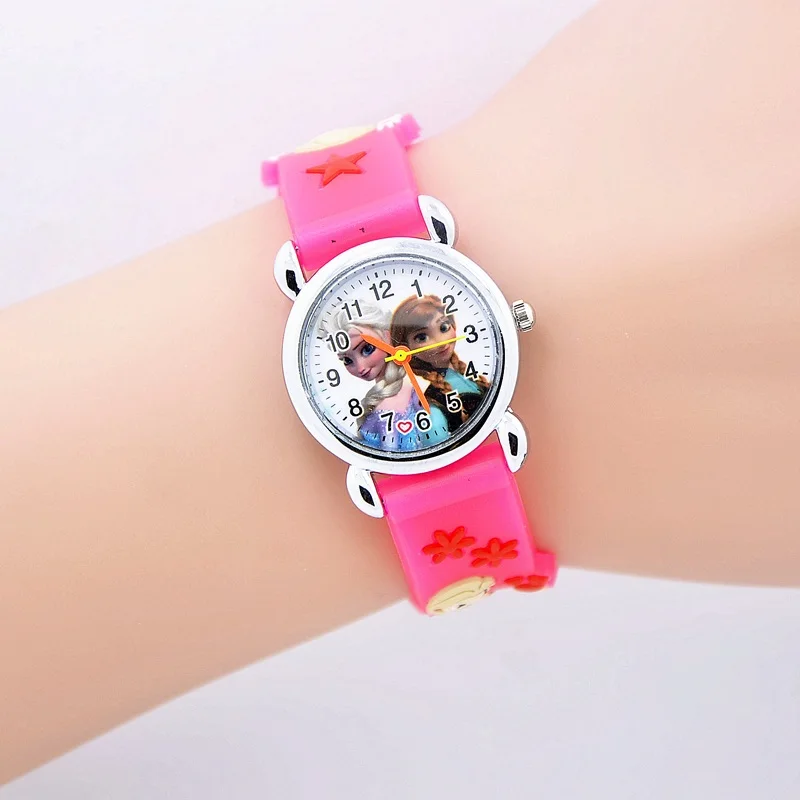 

Relojes Mujer 2018 Infantil Reloj Snow Queen Princess elsa anna Cartoon Watch 3D Children Kids Quartz Wristwatches Clock