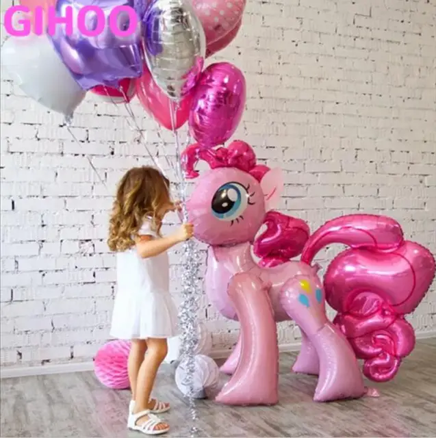 1PC 100*97CM Pink Little Horse Foil Balloons Helium Balloon Kids Toys Wedding Birthday Animal Unicorn Party Decor Supplies