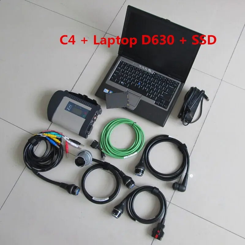 

MB STAR Diag AAA Best Chip MB STAR C4 SD Connect Compact 4 Diagnostic Tool with software super SSD in used laptop D630 4G ram
