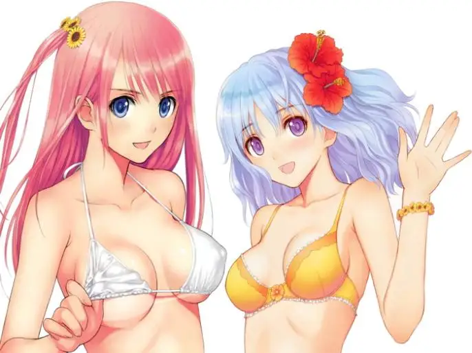 Hot Anime Girls Big Boobs Sexy Tits Bikini Bra Art 24x18 Print