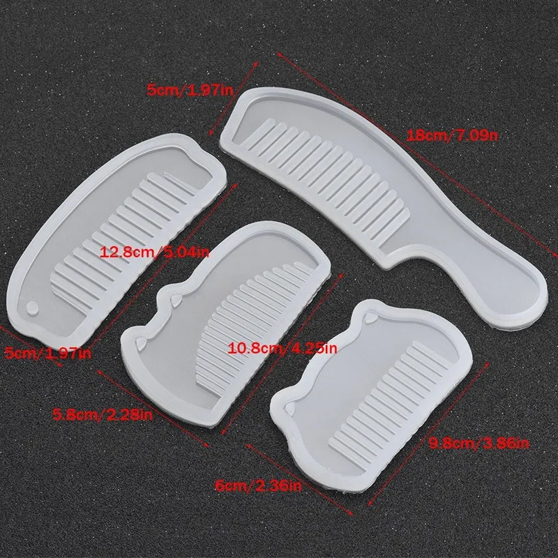 4Pcs//Set Comb Series Silicone Mold DIY Hand Craft Epoxy Resin Jewelry Making Tools Comb Silicone Mold