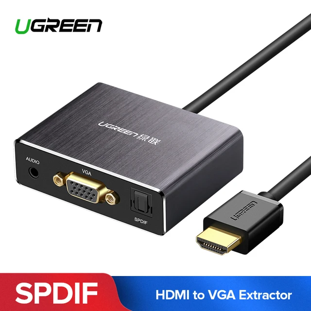 Special Price UGREEN HDMI to VGA Optical Extractor Splitter 4K HDMI Male to Female 3.5mm Jack Video Converter for Laptop VGA Audio Extractor Special Price UGREEN HDMI to VGA Optical Extractor Splitter 4K HDMI Male to Female 3.5mm Jack Video Converter for Laptop VGA Audio Extractor