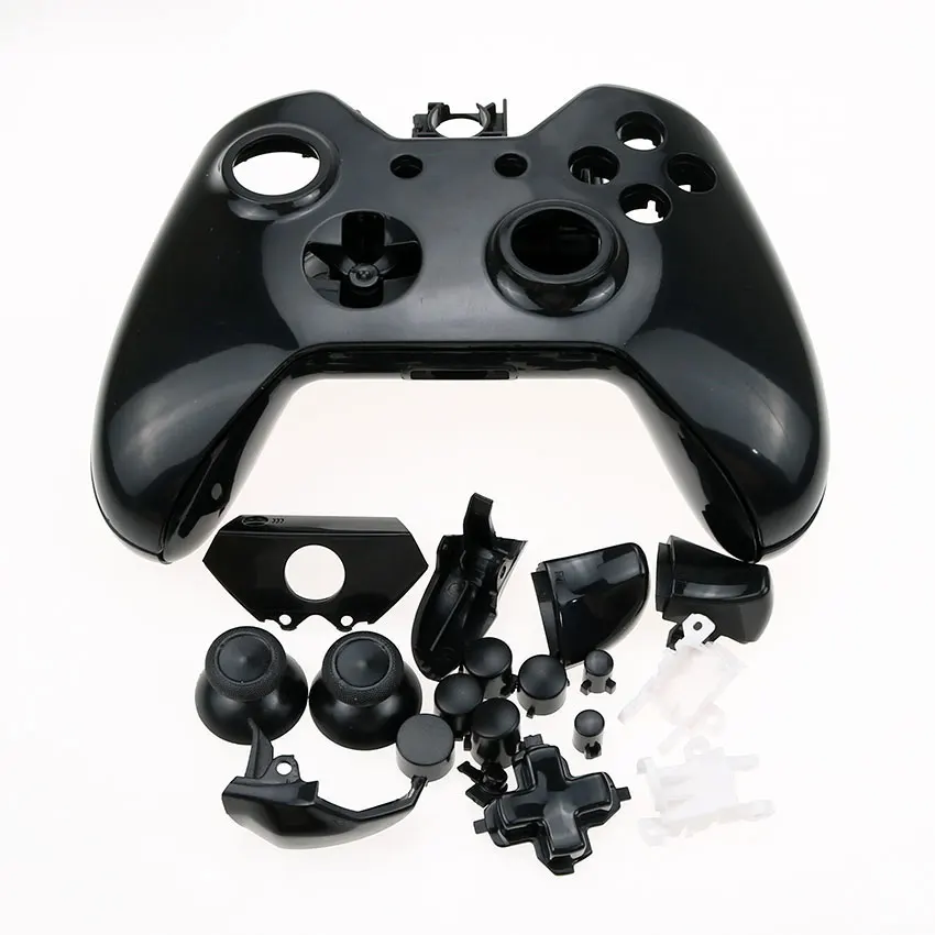 YuXi для Xbox One сменный из хрома полный корпус и кнопки мод комплект Матовый контроллер пользовательский чехол Корпус - Цвет: Black