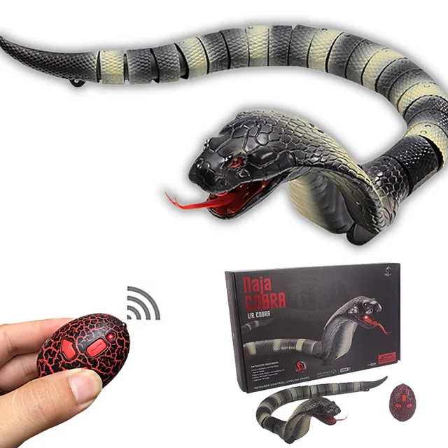 Realistic Snake Toy Gadget Jokes Lifelike RC Snake King Cobra Naja