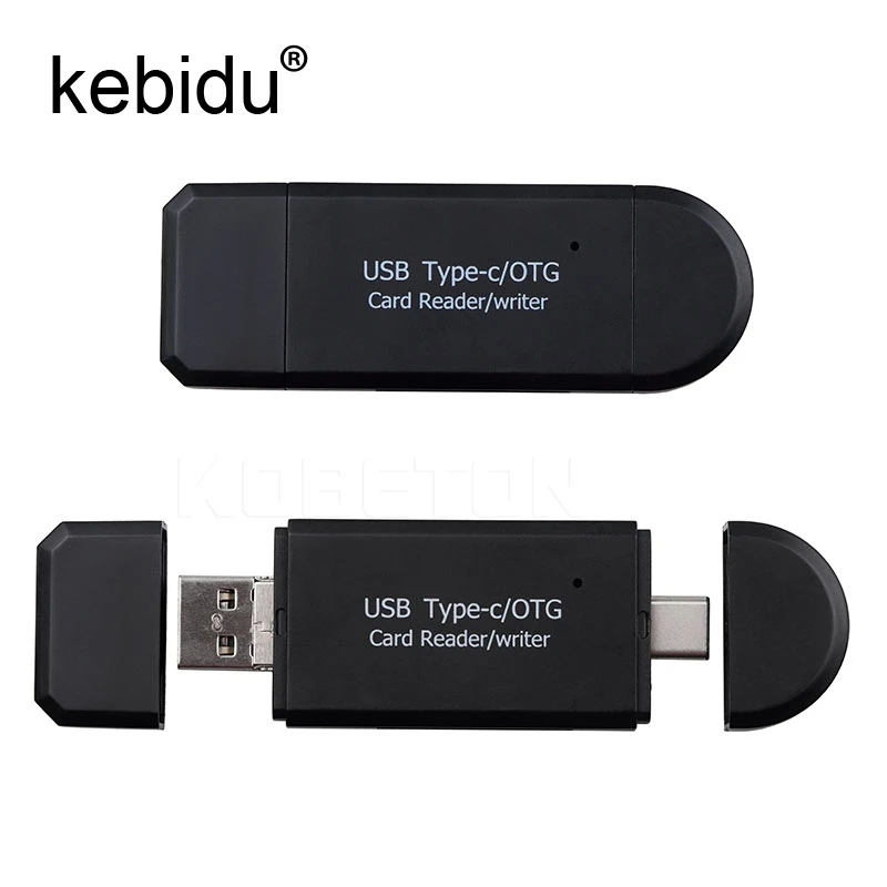 Kebidu 3 в 1 OTG type-C кард-ридер USB 2,0 USB Micro USB комбо 2 слота TF SD type C кард-ридер для смартфонов ПК