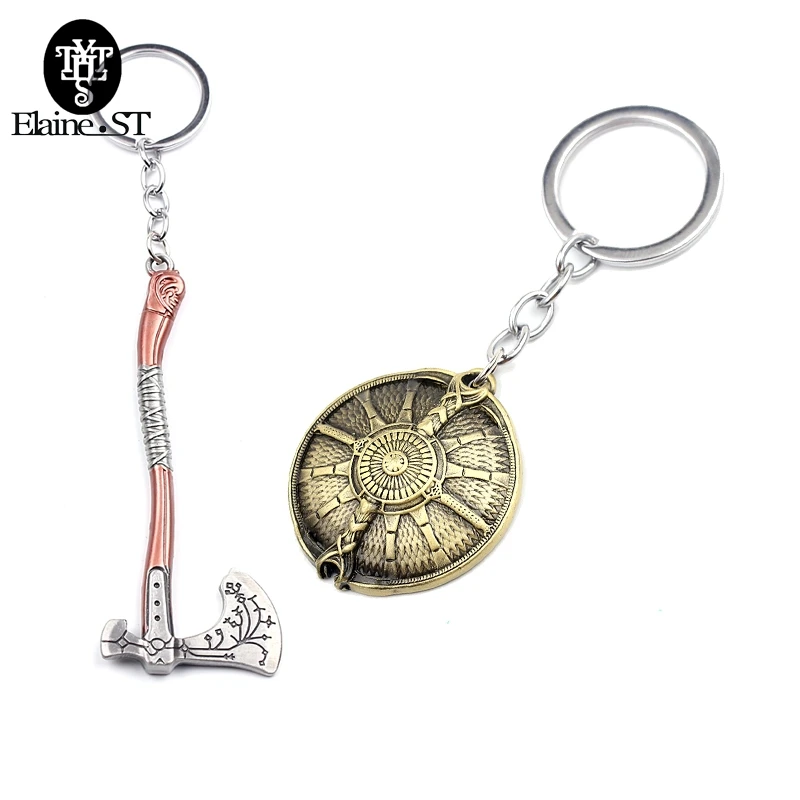 GOD OF WAR Keychain Kratos Leviathan Axe Guardian Shield Metal Keyrings