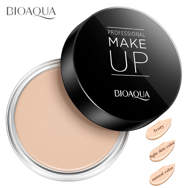 

BIOAQUA 3 Color Professional Makeup Cream delicate makeup Moisturizing Oil Control Pressed Powder Concealer Face Skin Beauty