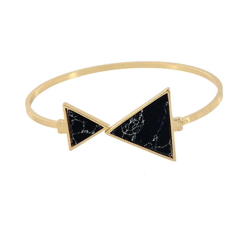

New Arrive Open Adjustable Cuff Bangles Jewelry For Women Triangle Bracelets Original Design Gold color Silver color Bracelet