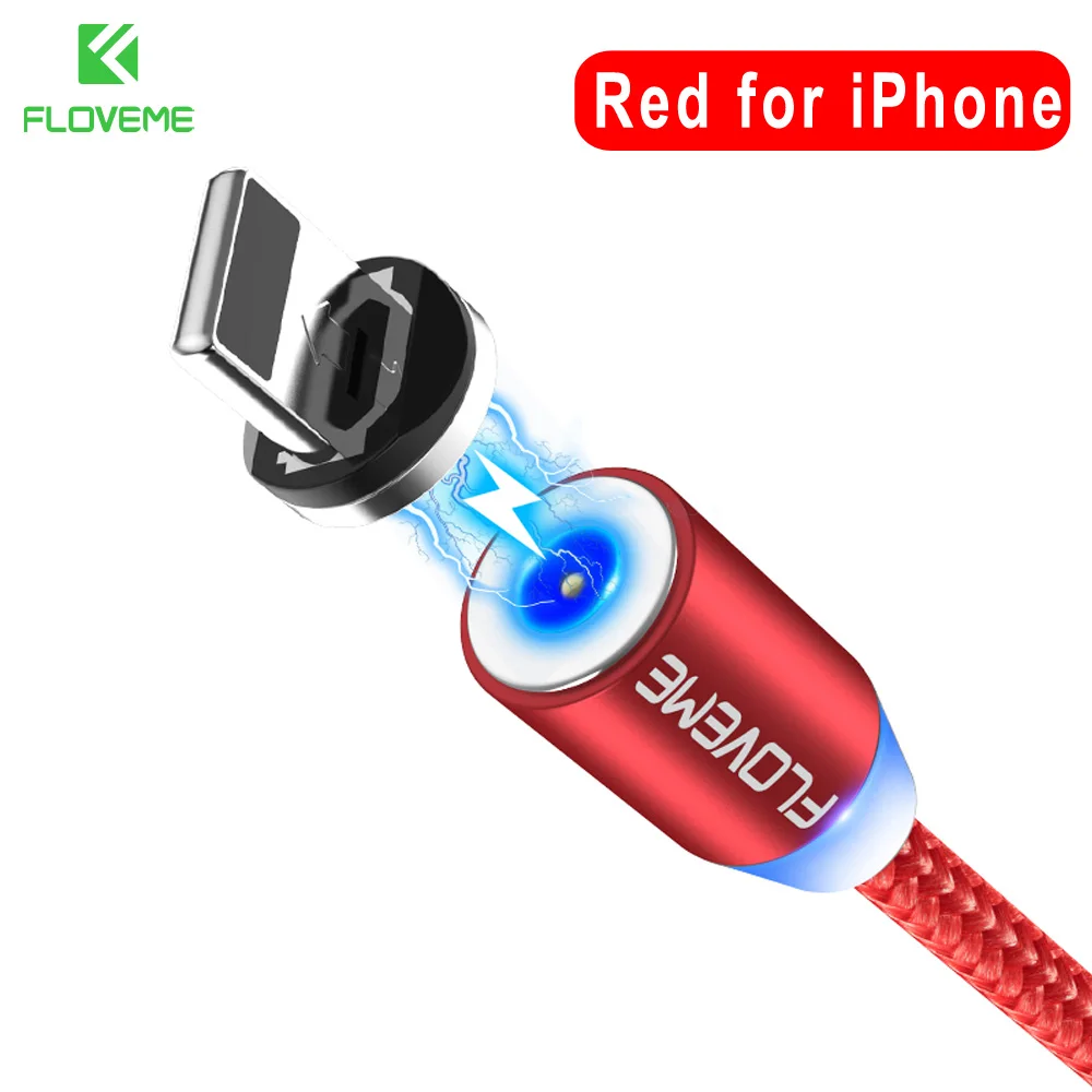 FLOVEME Магнитный Micro usb Тип C кабель для Apple IPhone X Xr Xs Max USB-C тип-c магнит зарядное устройство телефонный кабель адаптер зарядки - Цвет: Red for Apple