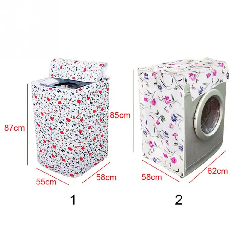 

Washing Machine Dust Cover Floral Pattern Thick Waterproof and Durable Washing Machine Zipper Dust Cover Color Random