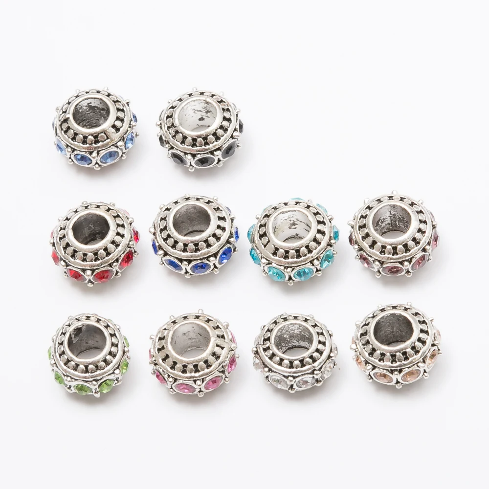 20pcs Crystal flower European beads Fit Pandora Charms Original