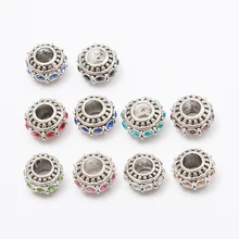 20pcs Crystal flower European beads Fit Pandora Charms Original Bracelet Spacer Charm Beads Jewelry Making DIY Berloque js1466