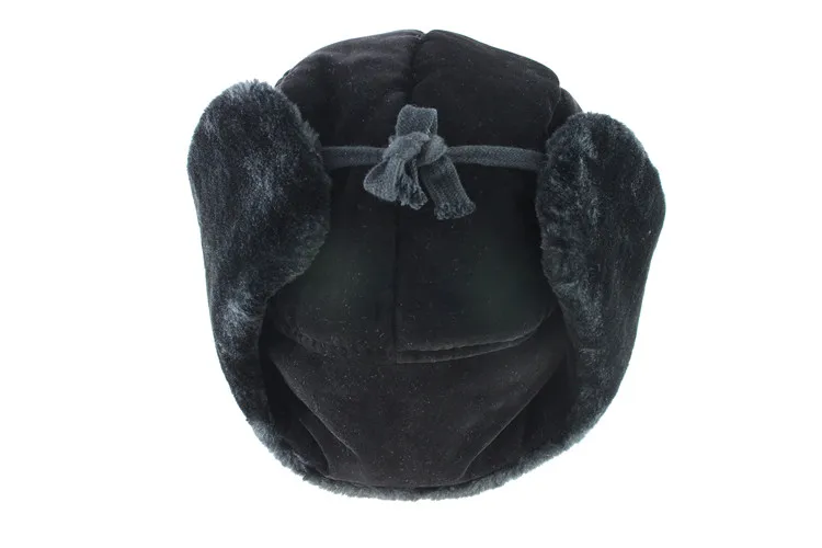 Soviet Army Military Badge Russia Ushanka Bomber Hats Pilot Trapper trooper Hat Winter Faux Rabbit Fur Earflap Men Snow Caps