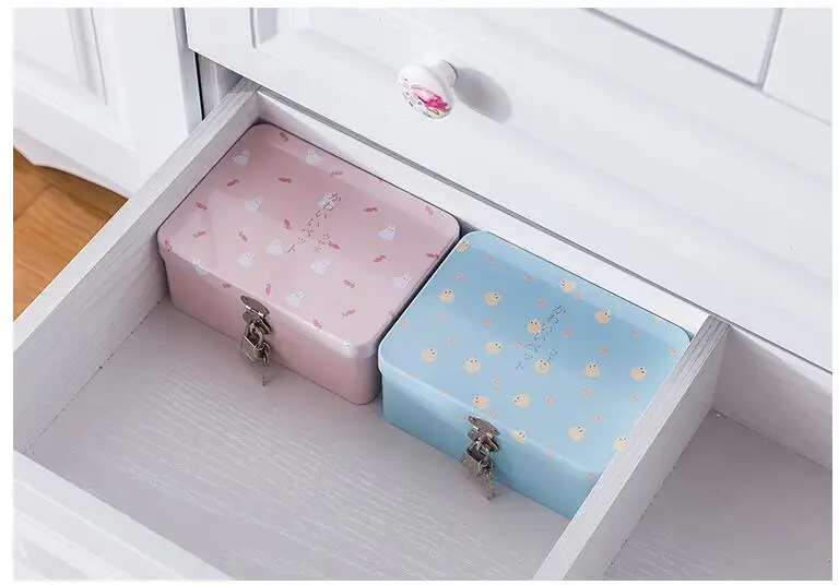 TECHOME креативная жестяная коробка для хранения с замком, настольный органайзер для хранения мелочей, маленькая коробка, частная секретная коробка, подарок для друга малыша