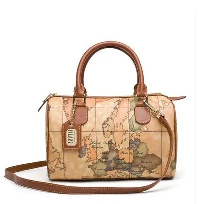 Italy Alviero Martini Map Bag Fashion Handbag Shoulder Portable Italy Alviero Martini Map Bag Fashion Handbag Shoulder Portable Europe And America New Boston