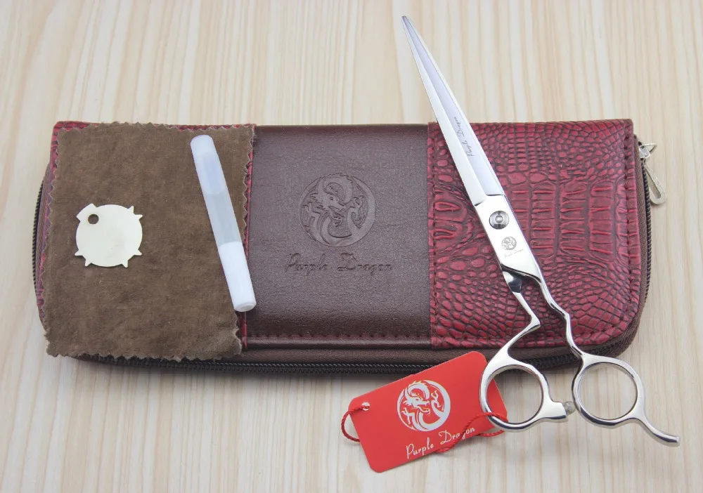 

Purple Dragon High Quality JP440C Professional Premium Sharp Edge Dog PET GROOMING SCISSORS 7 Inch, Cutting Shears + Case