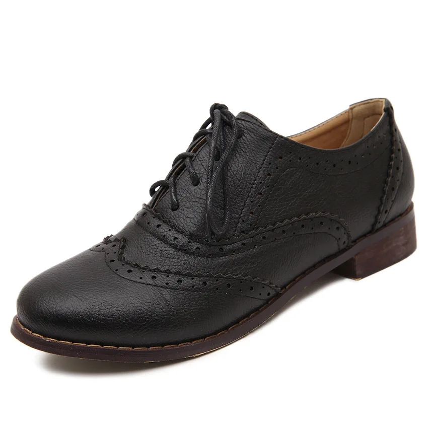 New 2015 Vintage England Style Carved Lace Up Oxford Shoes For Women