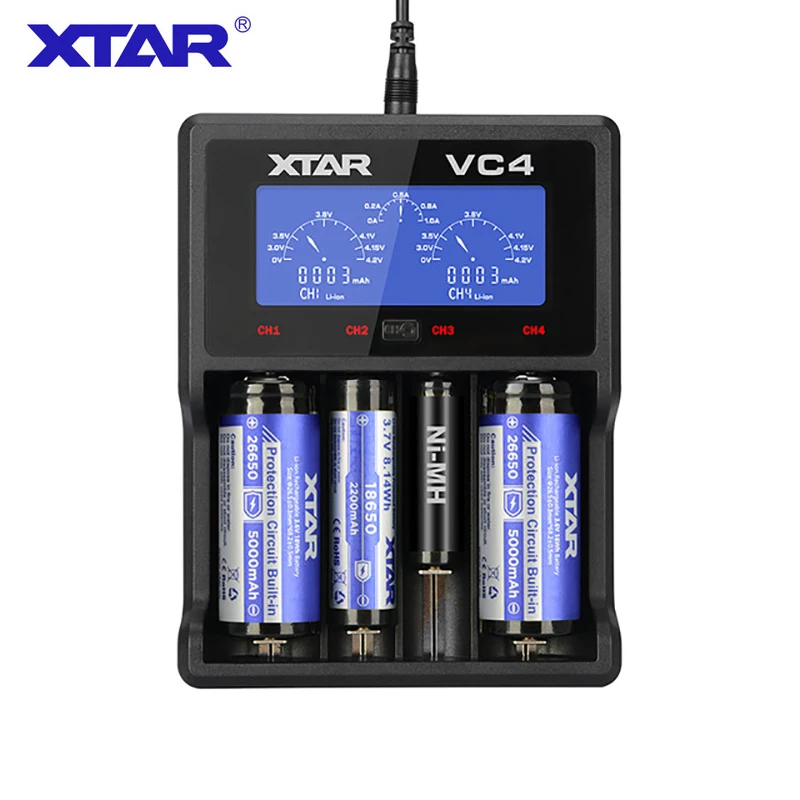XTAR VC4 Батарея Зарядное устройство 20700 18650 21700 14650 17335 17670 18490 10440 14500 16340 17500 18350 18500 18700