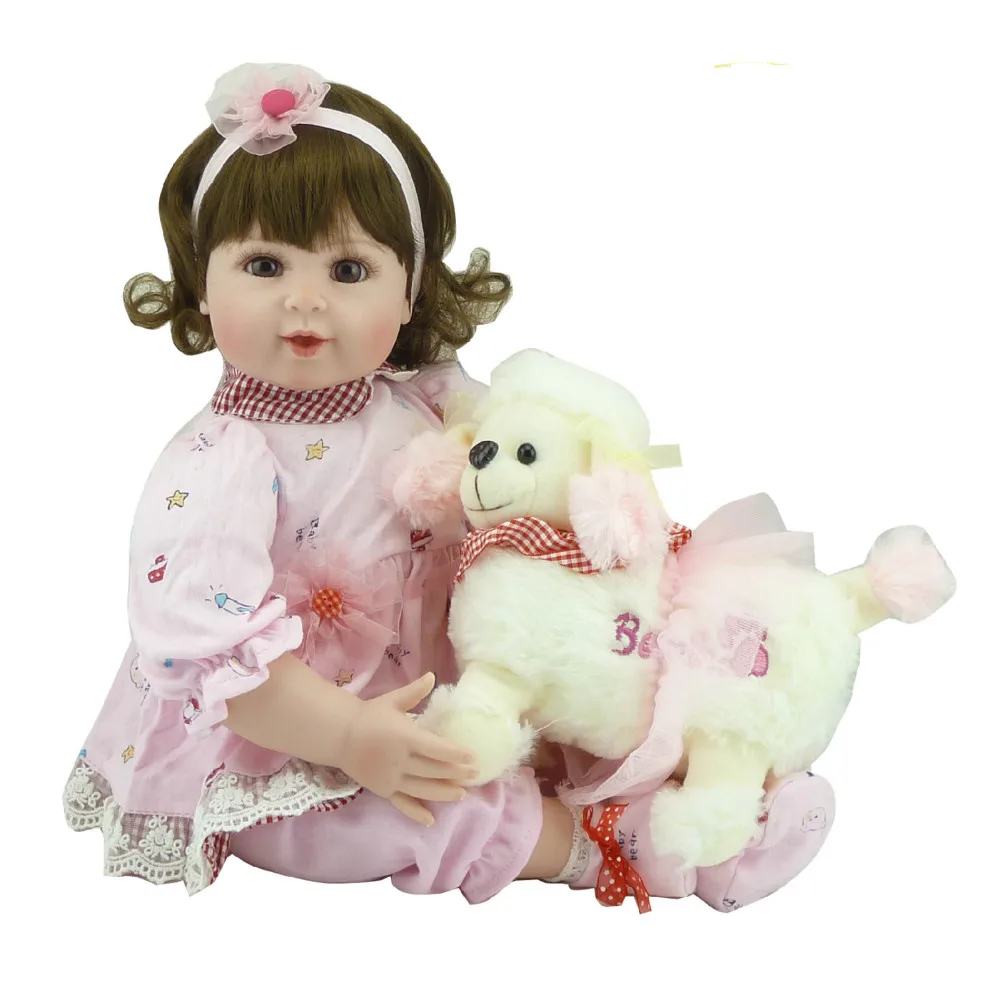 Ручной работы Reborn Baby Doll 20 дюймов силиконовые для маленьких девочек Улыбающееся новорожденных Куклы Обувь для девочек играть дома