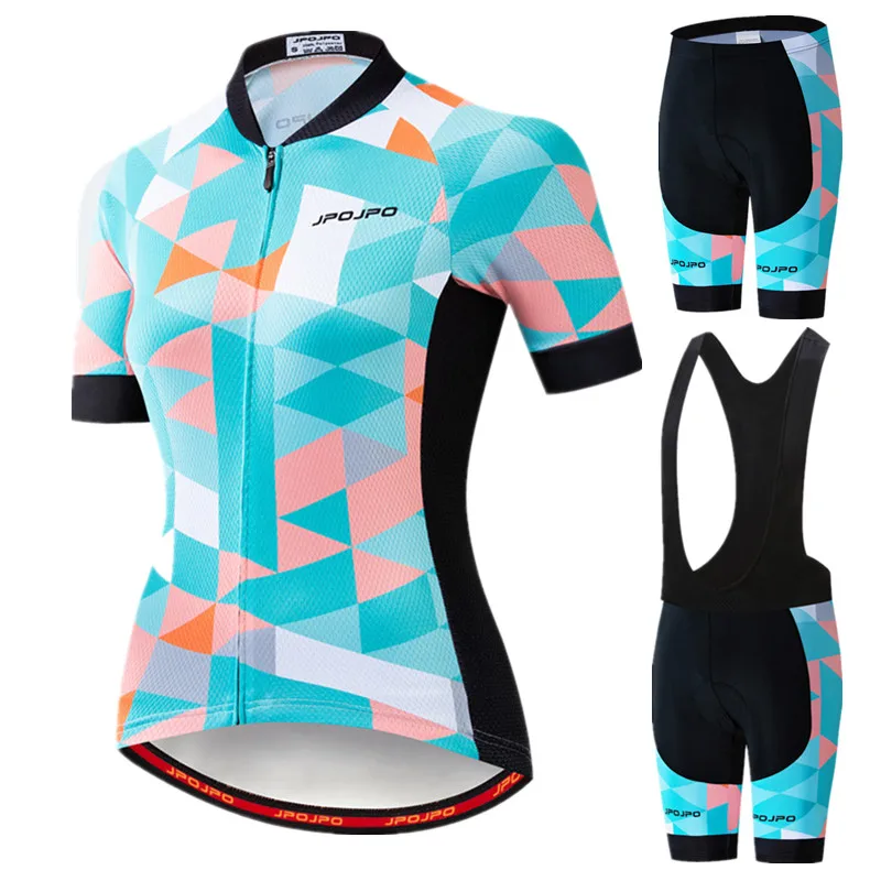 

JPOJPO 2019 Pro Team Cycling Jersey Set Women MTB Cycling Clothing Anti-UV Bicycle Wear Short Sleeve Bike Clothes uniforme