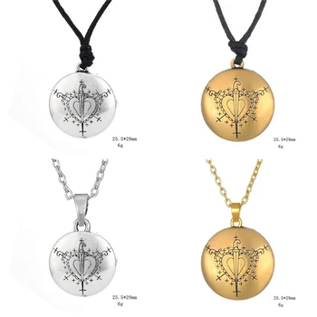 

10PCS Alloy Love Talisman Chain Necklaces Hand Stamped Totem heart shaped sword of Damocles Pendant Amulet Necklace