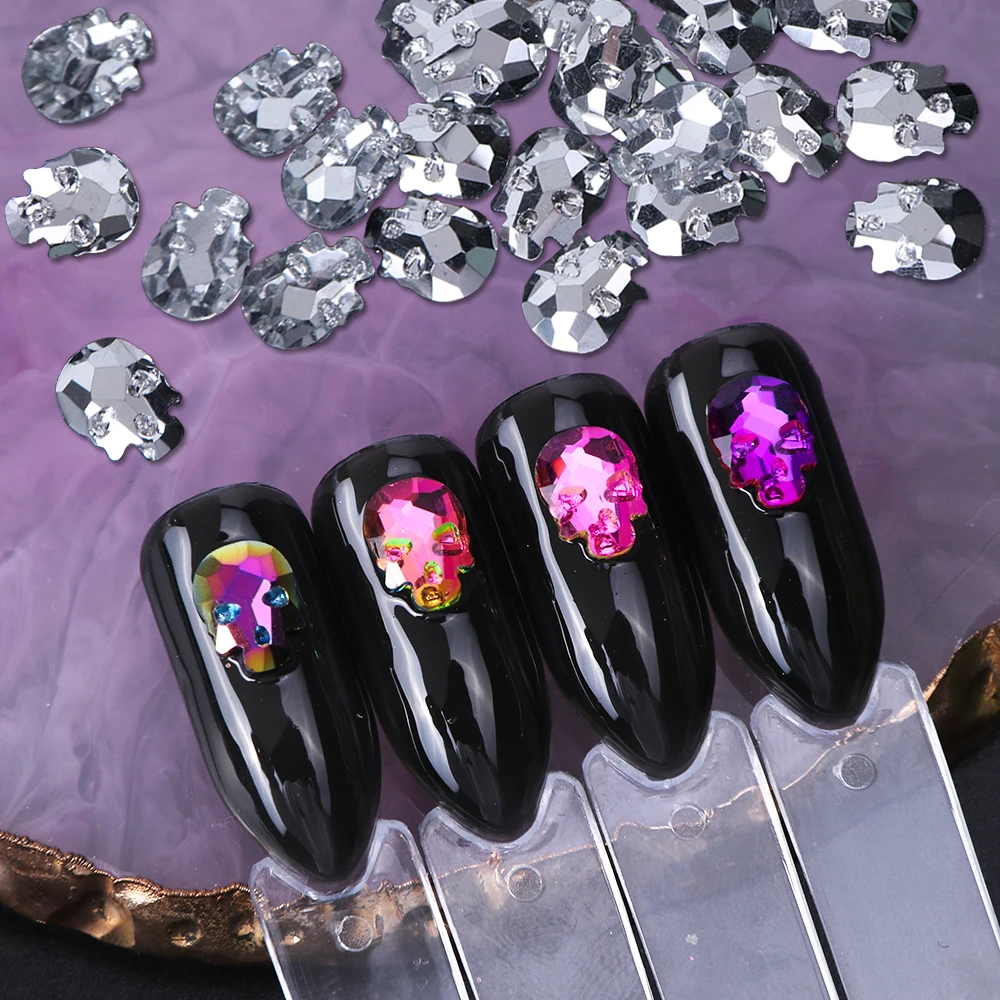 

1 Pack Skull Bone Nail Art Rhinestones for Manicure Flat Back Crystal Stone Gems Irregular Jewelry Decorations Accessories TR963