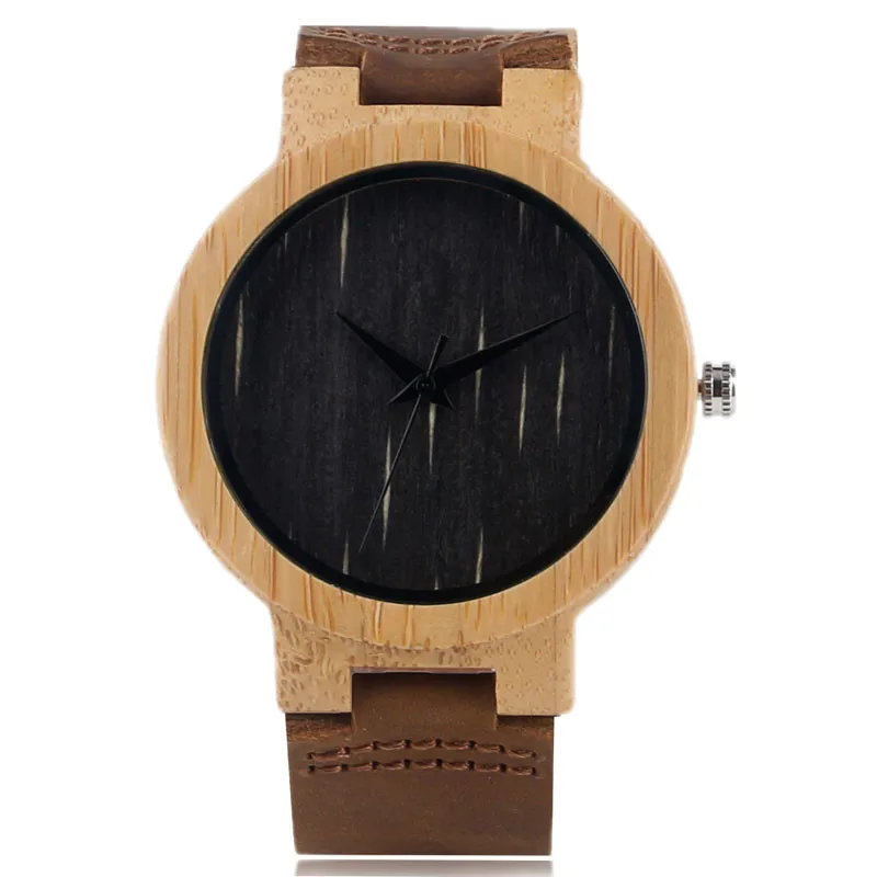 

Natural Simple Wood Watches Quartz Men Light Wooden Case Genuine Leather Watchband Modern Fashion Hot Sale Women Wristwatch Gift